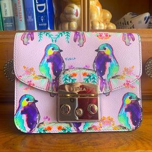 Furla Pink Birds Metropolis Crossbody
